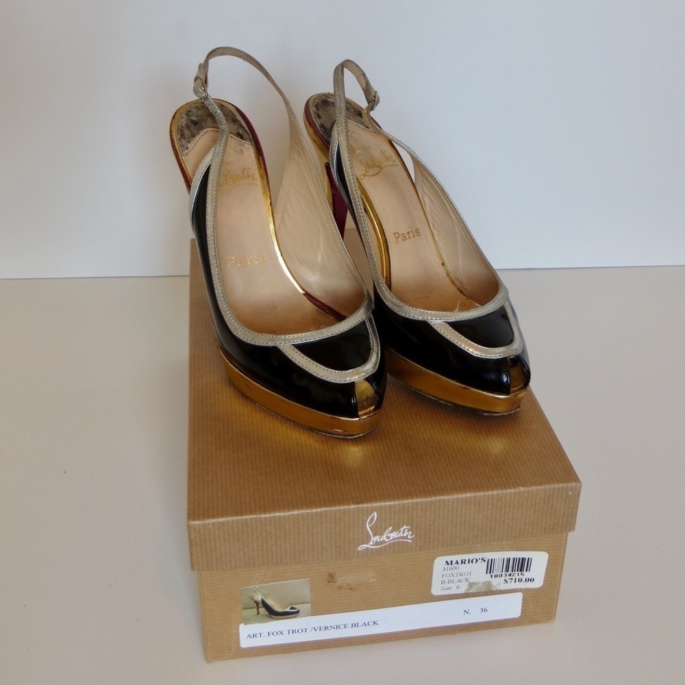 Christian Louboutin Metallic Slingbacks, Size 36 🔴CLEARANCE🔴